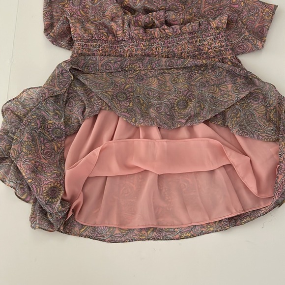 Ramy Brook Pink Paisley Print Knee-Length Dress Sleeveless  Mini Dres S - Picture 15 of 15